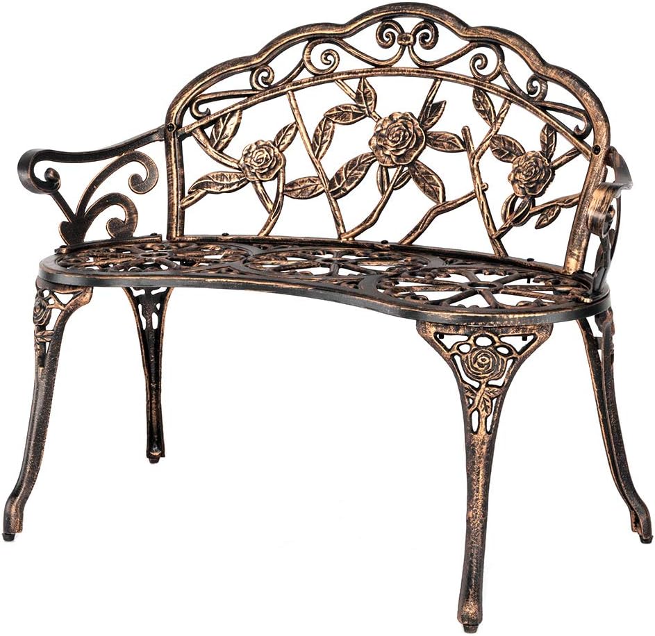Outdoor Furniture One Piece - Dış Mekan Metal Bahçe Bankı, Gül