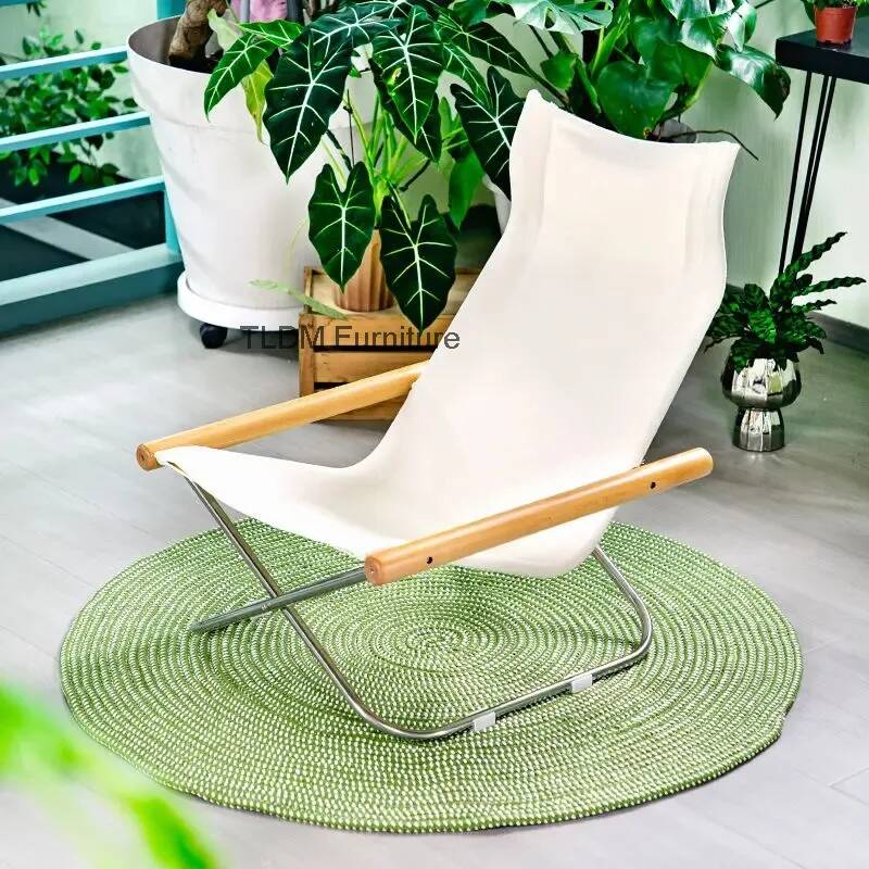 Outdoor Furniture Japanese Style - Sıfır Kurulumlu Katlanır Kanvas Şezlong Balkon