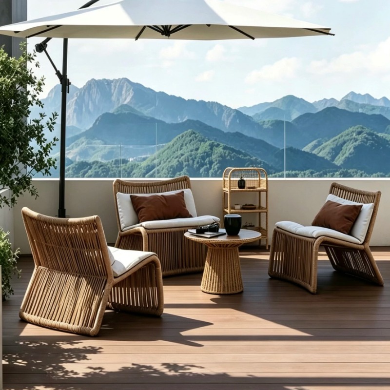 Outdoor Furniture One Piece - İskandinav tarzı dış mekan rattan sandalye