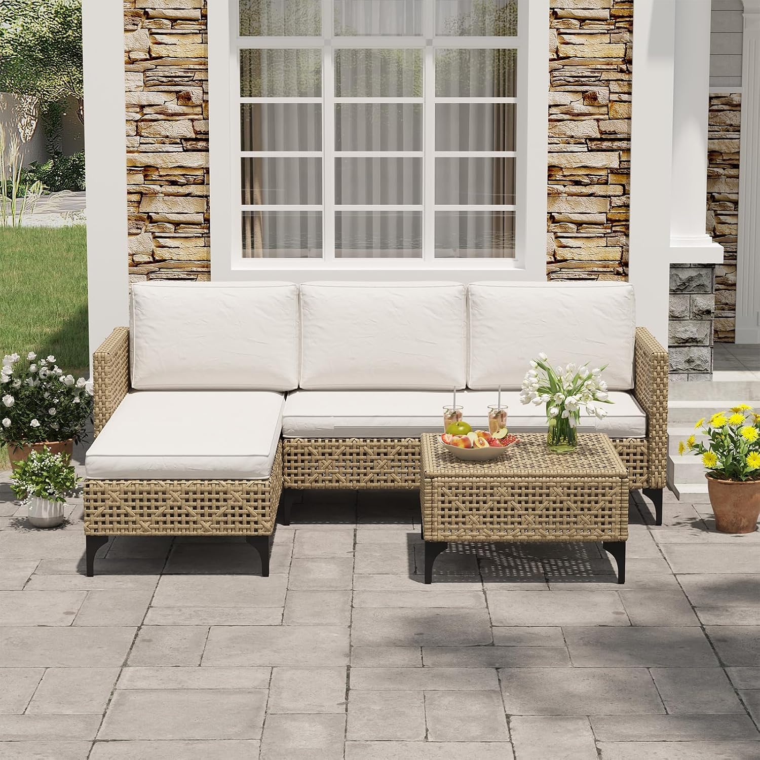 3 Parçalı Hasır Bahçe Koltuk T - Outdoor Furniture Rattan incelemesi ve fiyatı